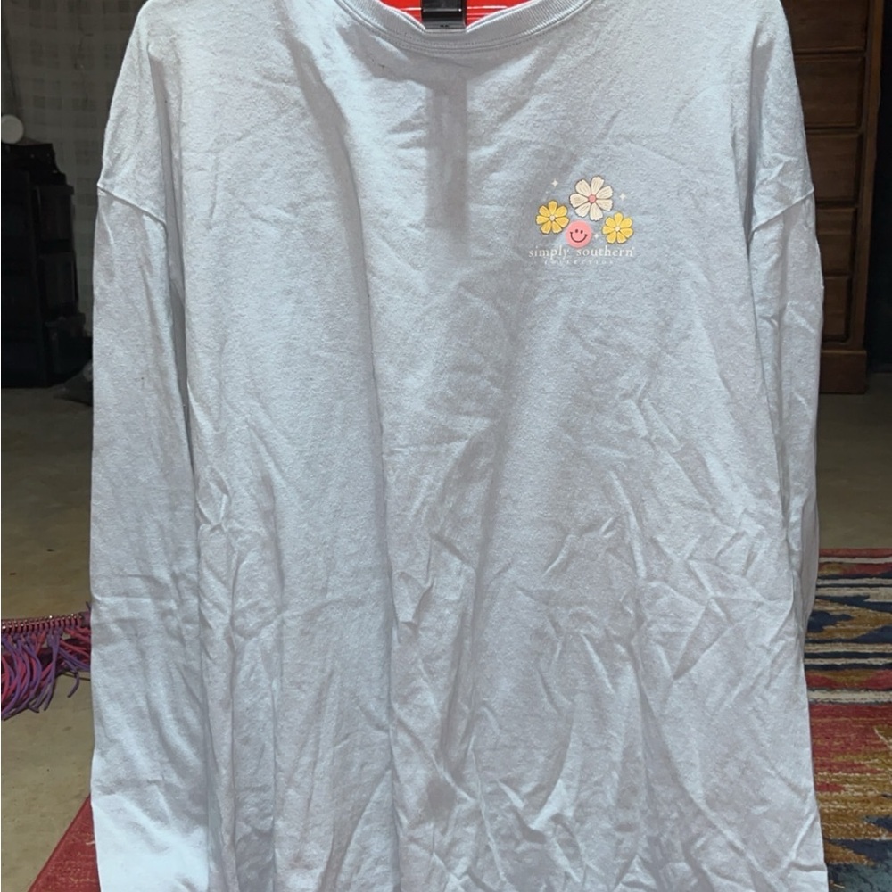 Simply Southern Blue Shirt with Colorful Mandala Design